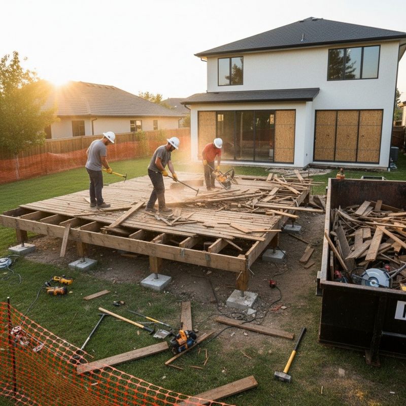 Local Patio Deck Construction pros at work